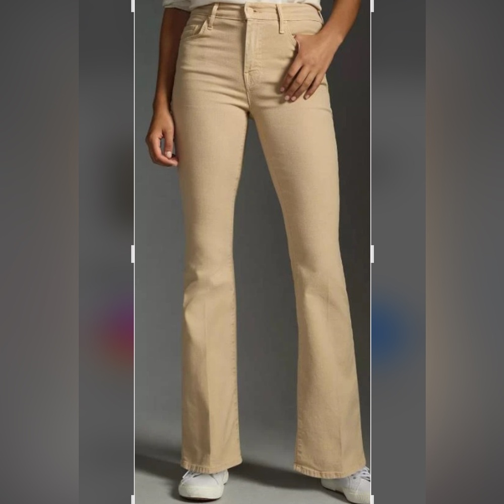 MOTHER Cream Flare Jeans- marzipan